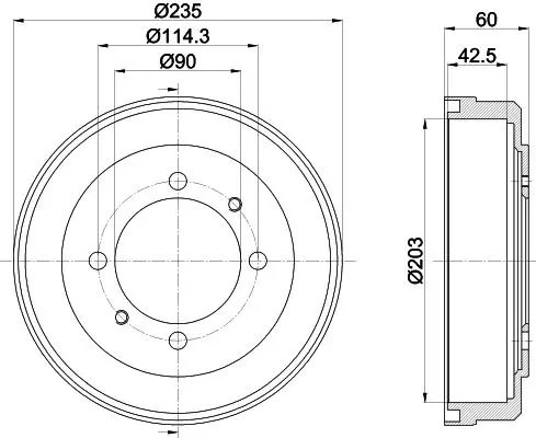 Handler.Part Brake drum MINTEX MBD315 1