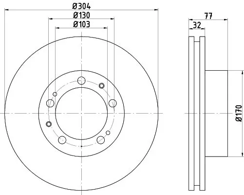 Handler.Part Brake disc MINTEX MDC2352R 1