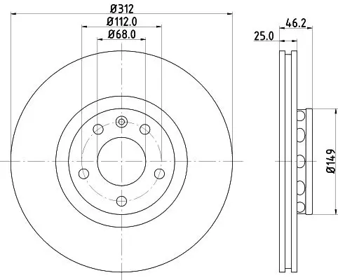 Handler.Part Brake disc MINTEX MDC1540 1