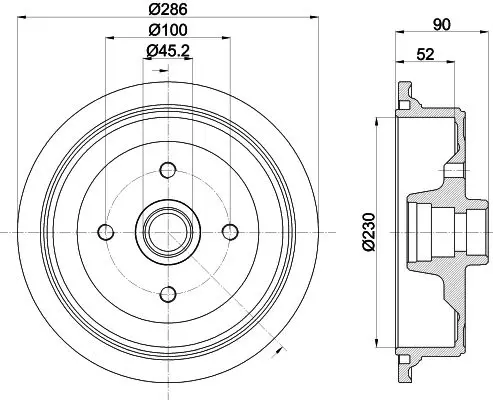 Handler.Part Brake drum MINTEX MBD136 1