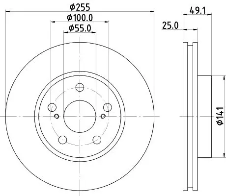 Handler.Part Brake disc MINTEX MDC1025 1