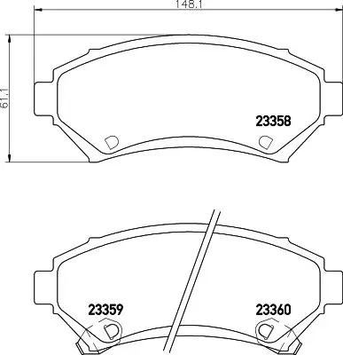 Handler.Part Brake pad set, disc brake MINTEX MDB1824 1