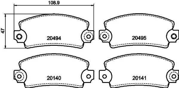 Handler.Part Brake pad set, disc brake MINTEX MDB1019 1