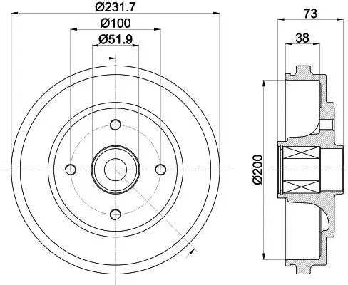 Handler.Part Brake drum MINTEX MBD257 1