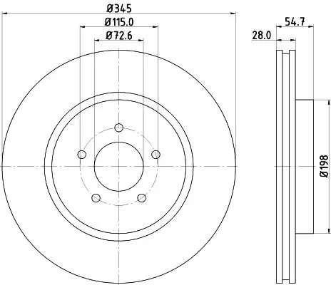 Handler.Part Brake disc MINTEX MDC1928 1