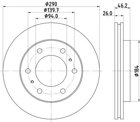 Handler.Part Brake disc MINTEX MDC1576 1