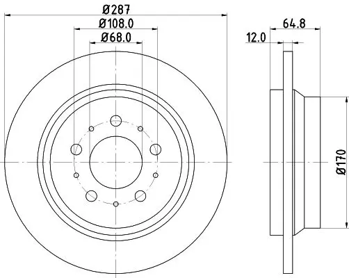 Handler.Part Brake disc MINTEX MDC1434C 1