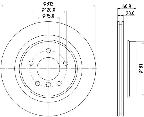 Handler.Part Brake disc MINTEX MDC1256 1