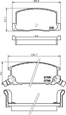 Handler.Part Brake pad set, disc brake MINTEX MDB1325 1