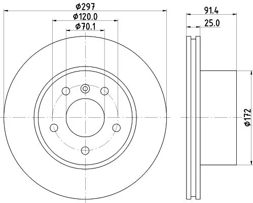 Handler.Part Brake disc MINTEX MDC1445 1