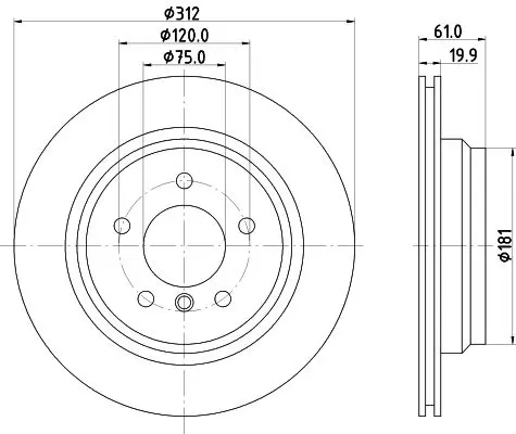 Handler.Part Brake disc MINTEX MDC1256R 1