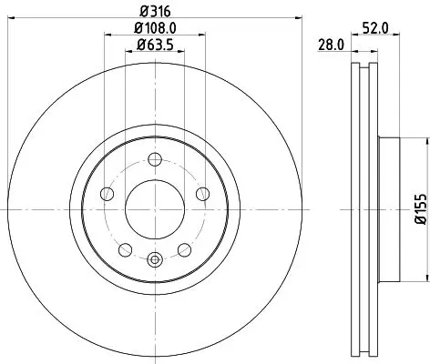 Handler.Part Brake disc MINTEX MDC1828 1