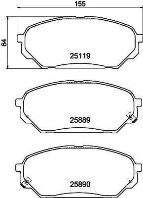 Handler.Part Brake pad set, disc brake MINTEX MDB3404 1