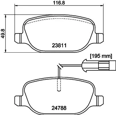 Handler.Part Brake pad set, disc brake MINTEX MDB3125 1