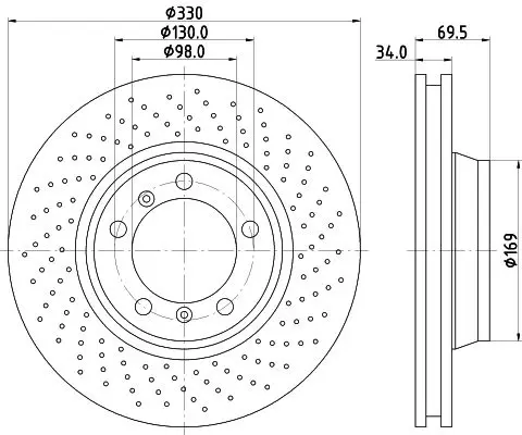 Handler.Part Brake disc MINTEX MDC2354R 1