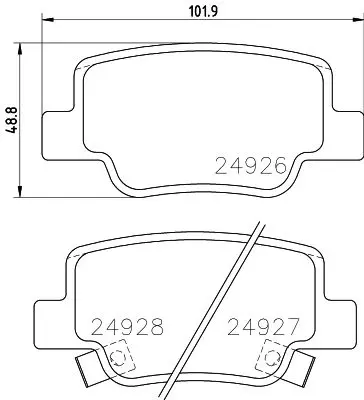 Handler.Part Brake pad set, disc brake MINTEX MDB3054 1