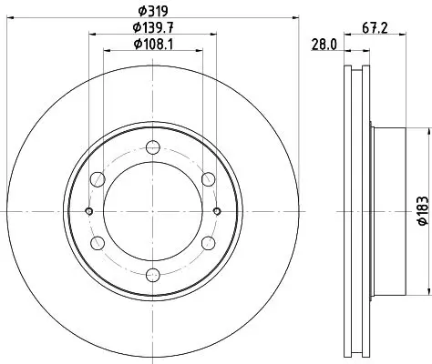 Handler.Part Brake disc MINTEX MDC2260 1