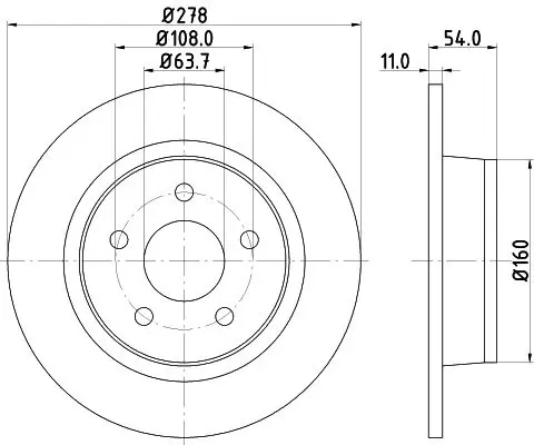 Handler.Part Brake disc MINTEX MDC1663 1