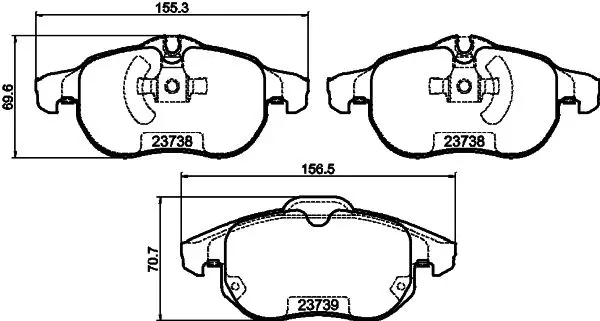 Handler.Part Brake pad set, disc brake MINTEX MDB2262 1