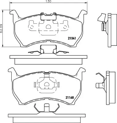 Handler.Part Brake pad set, disc brake MINTEX MDB1262 1