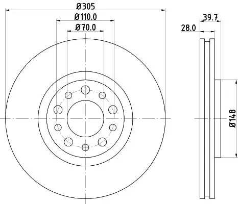 Handler.Part Brake disc MINTEX MDC1739 1