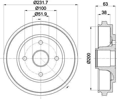 Handler.Part Brake drum MINTEX MBD311 1