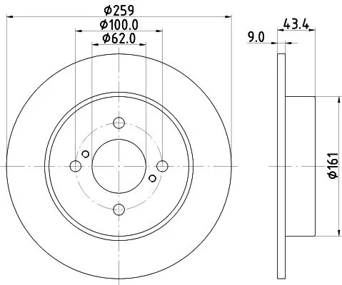 Handler.Part Brake disc MINTEX MDC2383 1