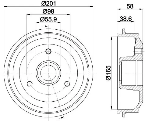 Handler.Part Brake drum MINTEX MBD026 1