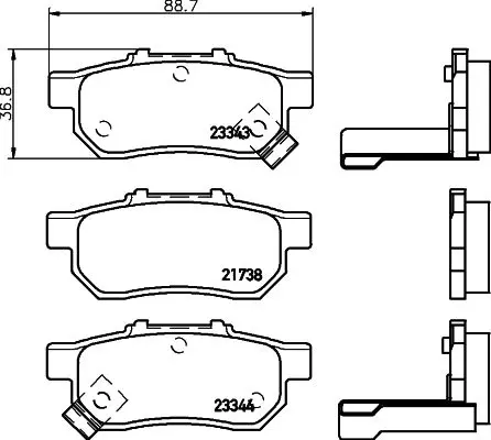 Handler.Part Brake pad set, disc brake MINTEX MDB1616 1