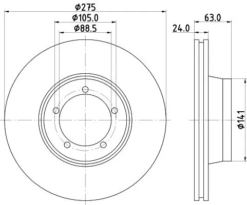 Handler.Part Brake disc MINTEX MDC1685 1