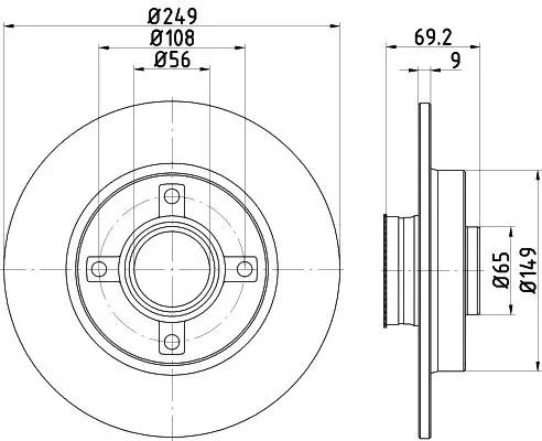 Handler.Part Brake disc MINTEX MDC2121 1