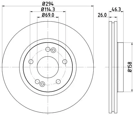 Handler.Part Brake disc MINTEX MDC1654 1