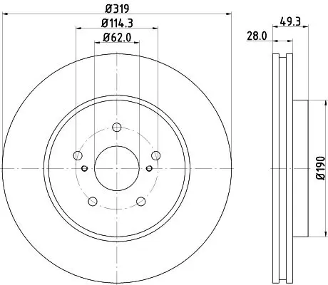 Handler.Part Brake disc MINTEX MDC1856 1