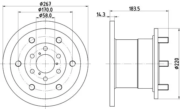 Handler.Part Brake disc MINTEX MDC1112 1