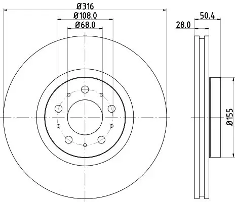 Handler.Part Brake disc MINTEX MDC1614 1