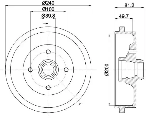 Handler.Part Brake drum MINTEX MBD040 1