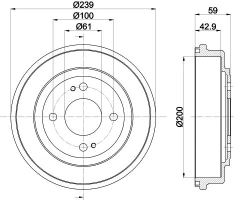 Handler.Part Brake drum MINTEX MBD220 1