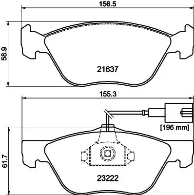 Handler.Part Brake pad set, disc brake MINTEX MDB1951 1