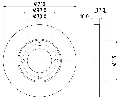 Handler.Part Brake disc MINTEX MDC1284 1