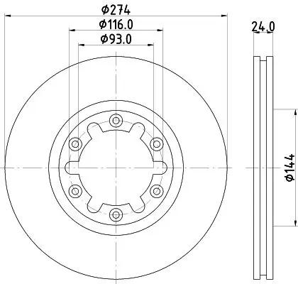 Handler.Part Brake disc MINTEX MDC1412 1