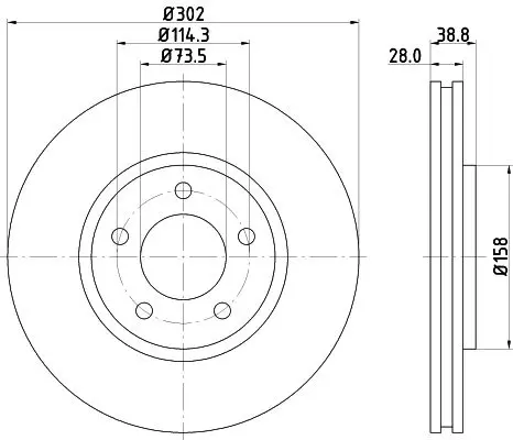 Handler.Part Brake disc MINTEX MDC1554 1