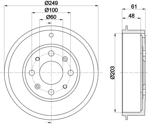 Handler.Part Brake drum MINTEX MBD255 1