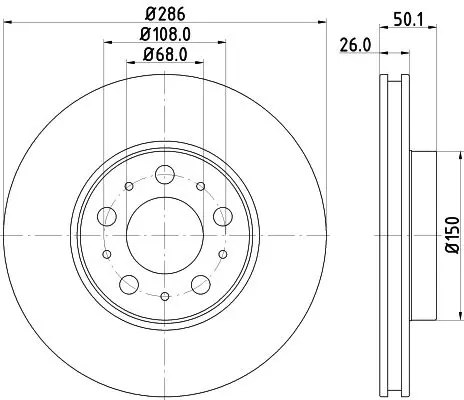 Handler.Part Brake disc MINTEX MDC1432C 1