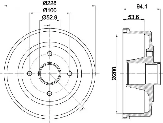 Handler.Part Brake drum MINTEX MBD200 1