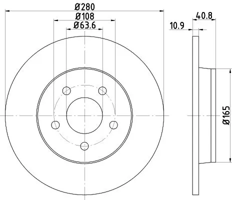 Handler.Part Brake disc MINTEX MDC1643 1