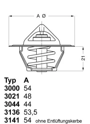 Handler.Part Thermostat, coolant WAHLER 314187D 1