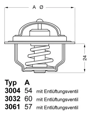 Handler.Part Thermostat, coolant WAHLER 300482 1