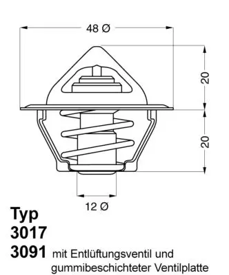 Handler.Part Thermostat, coolant WAHLER 301783 1