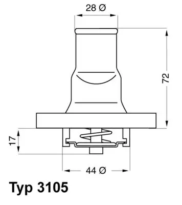 Handler.Part Thermostat, coolant WAHLER 310587D 1