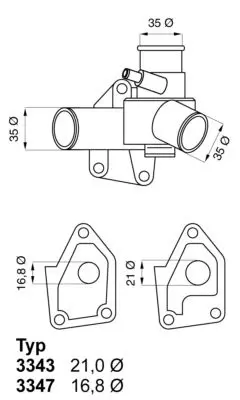 Handler.Part Thermostat, coolant WAHLER 334380D 1